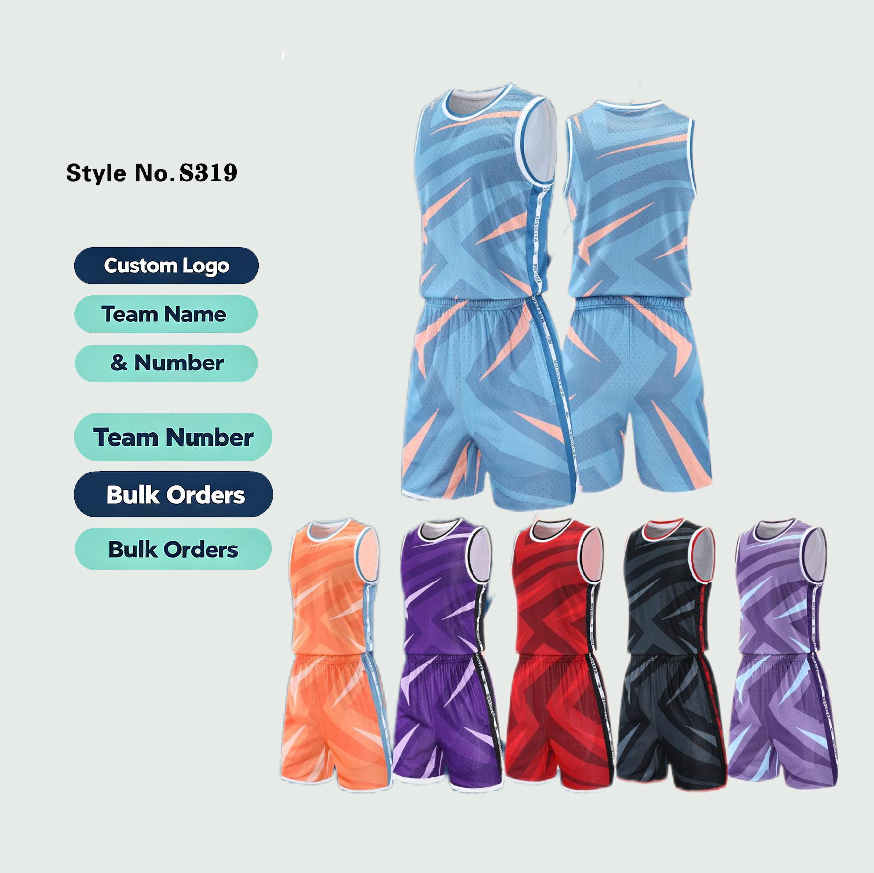 Basketball Jerseys-S319-Price:9 US dollars